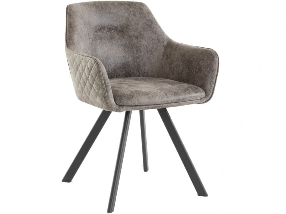 Danish Style Jedálenská stolička Nimba, mikrovlákno, čierna / svetlo šedá